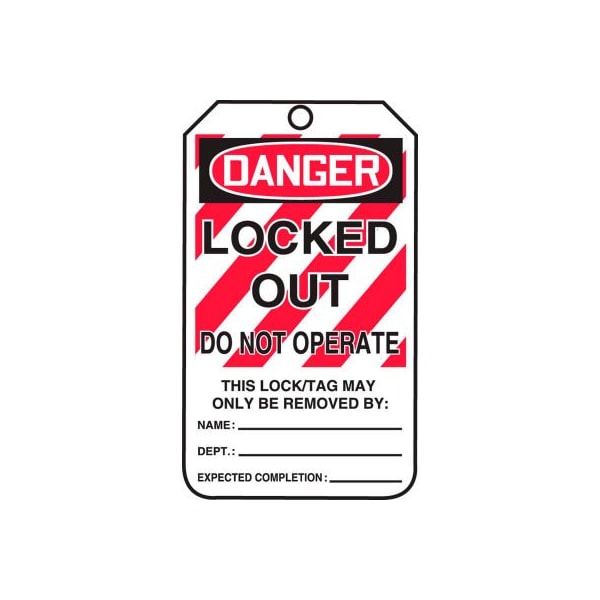 Accuform Accuform MLT407PTP Lockout Tag, Danger Locked Out Do Not Operate, RP-Plastic, 25/Pack MLT407PTP - main